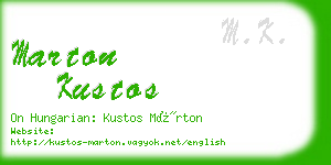 marton kustos business card